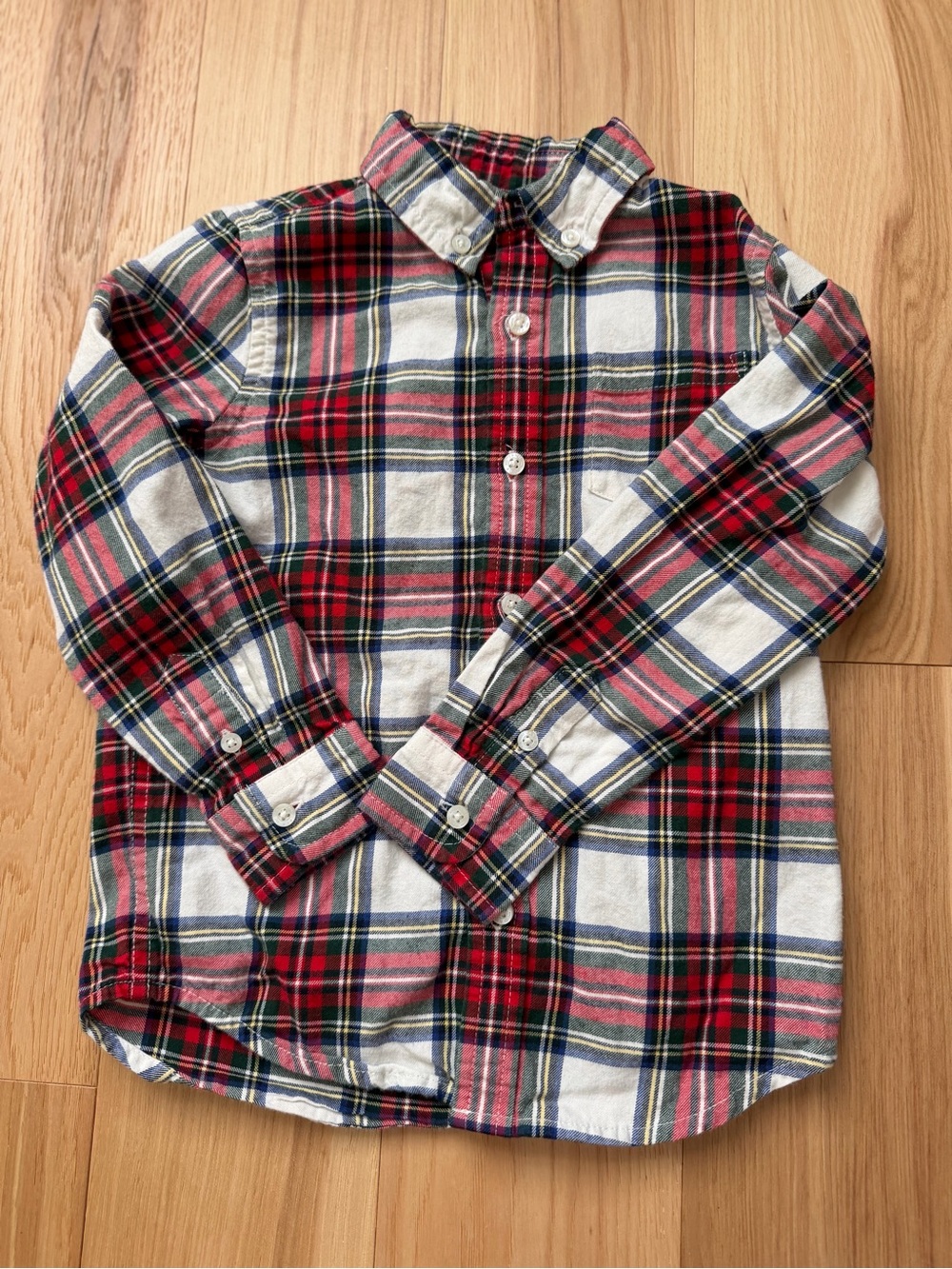 Janie and Jack Red and White Plaid Button-Down Shirt